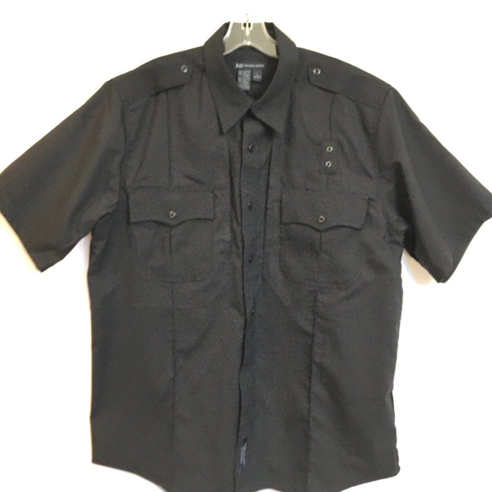 5.11 Tactical Series Black Uniform Short Sleeve Shirt Sz Large